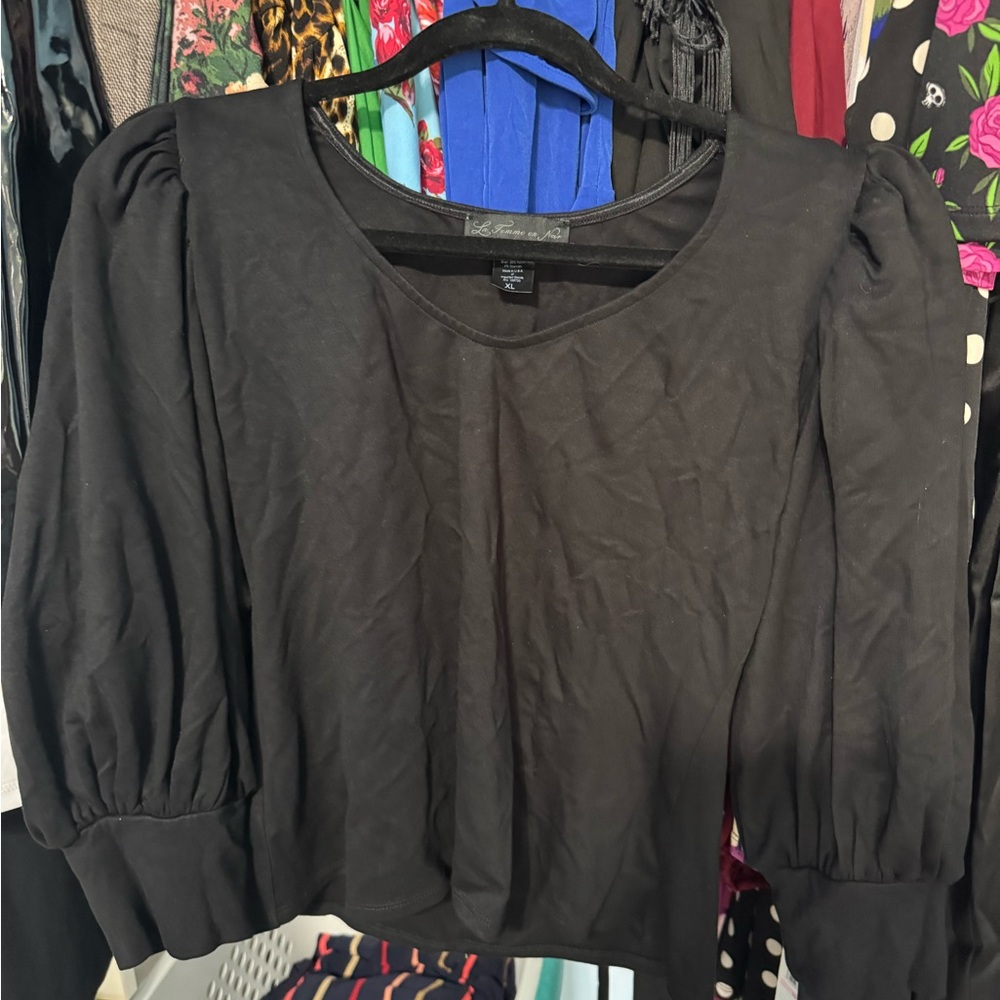 La Fem En Noir dark forest top. EUC. XL